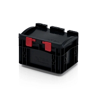 ESD Euro přepravka s víkem 20 cm × 15 cm × 13,5 cm, černá